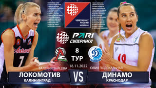 Локомотив - Динамо Краснодар | 8 Тур | 18.11.2022 | Основные моменты | PARI Суперлига 22/23 Женщины